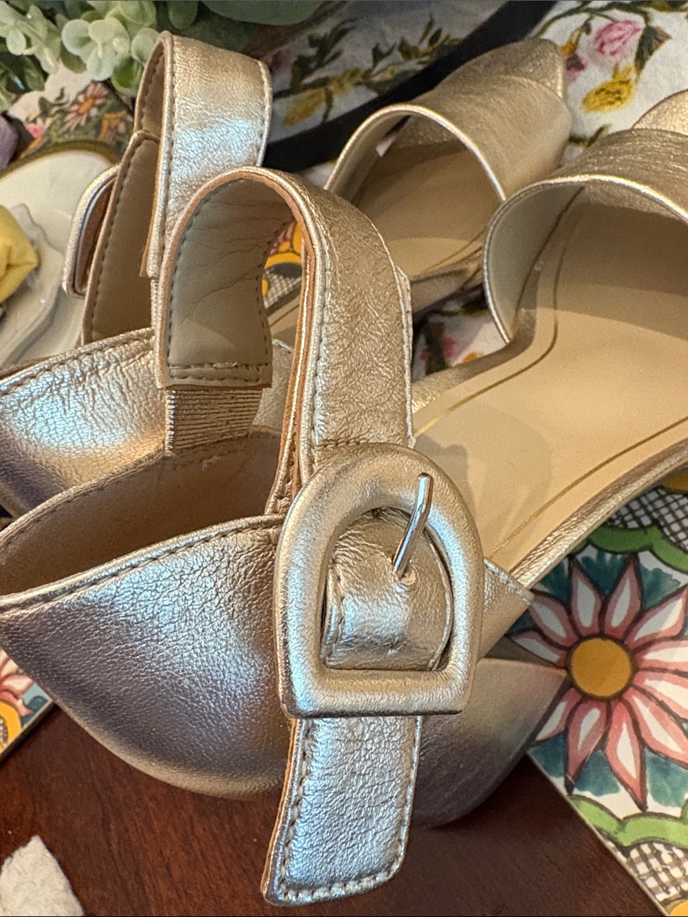 Vionic Metallic Silver Block Heel Sandals - Picture 6 of 12